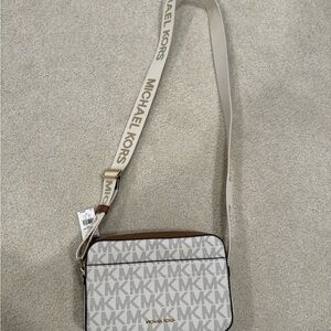 Michael Kors Monogram Cream Crossbody Bag